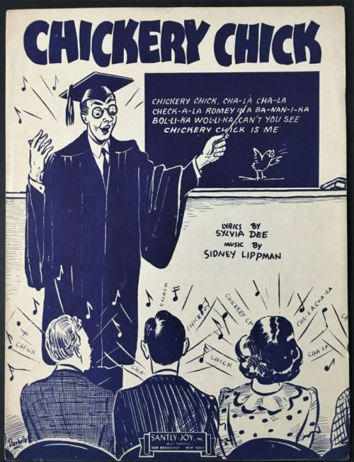 cover of novelty sheet music Chickery Chick, with 1940s style illustration and lettering