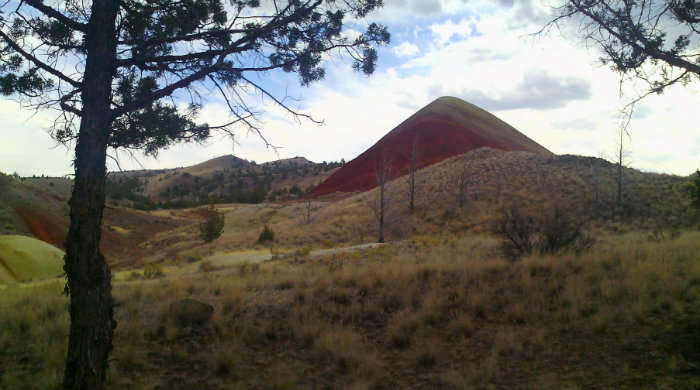 Red and yellow hillsides at Painted Hills, Oregon