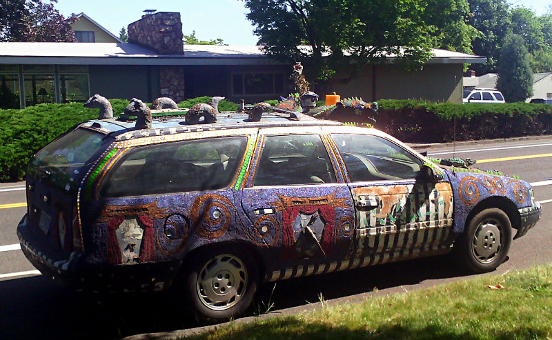 art-car wagon in the sun